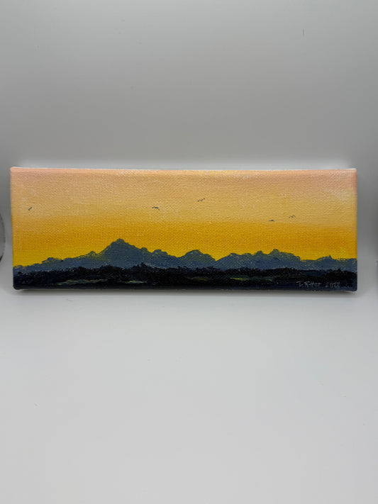 Bridge Access Overlook Original 9"x3" Acrylic on canvas