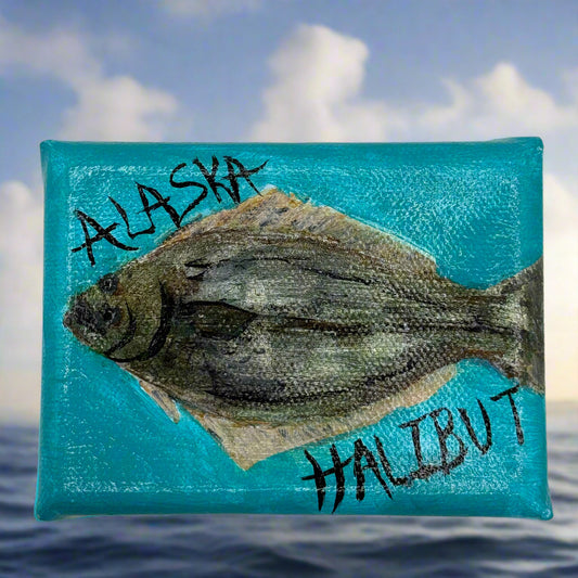 hand painted halibut on canvas