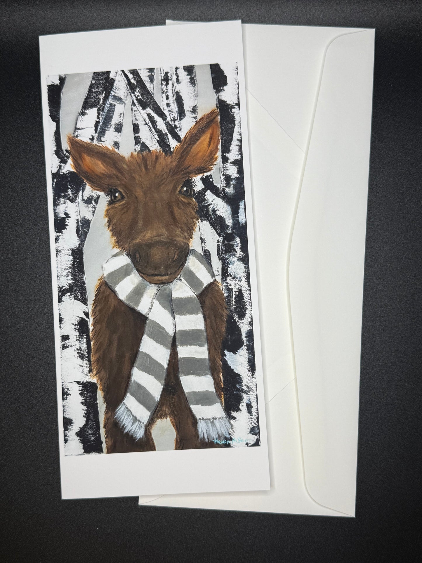 Marty Moose 4"x 9" Blank Notecard