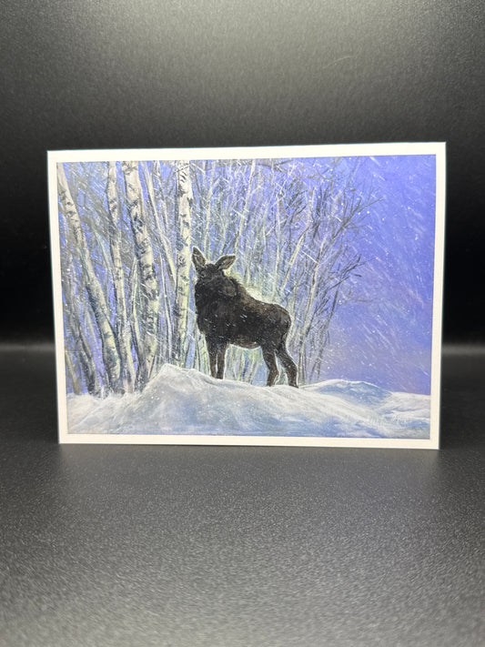 Snowpile Forager 4"x 5" Note Card