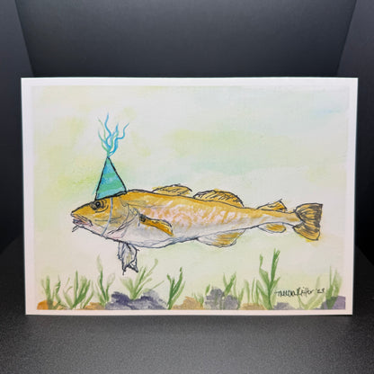 Birthday Cod 5"x 7" Greeting Card