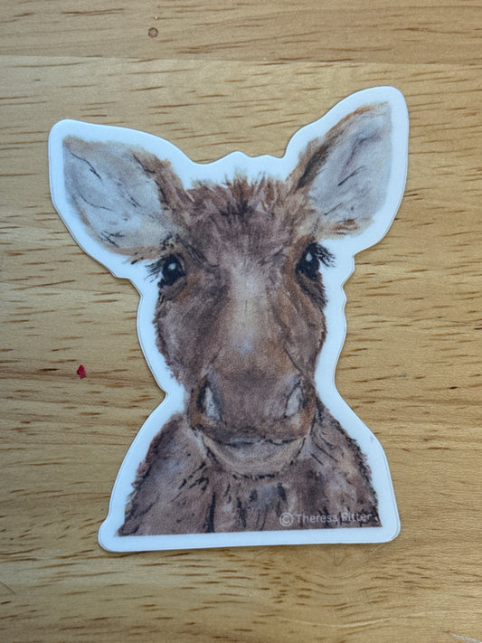 Adorable baby moose sticker