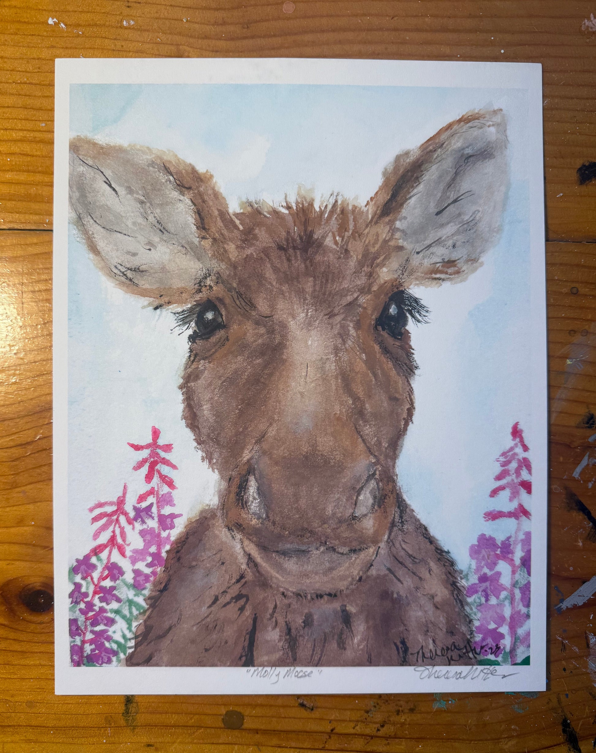 Watercolor image of Molly Moose by Theresa Ritter