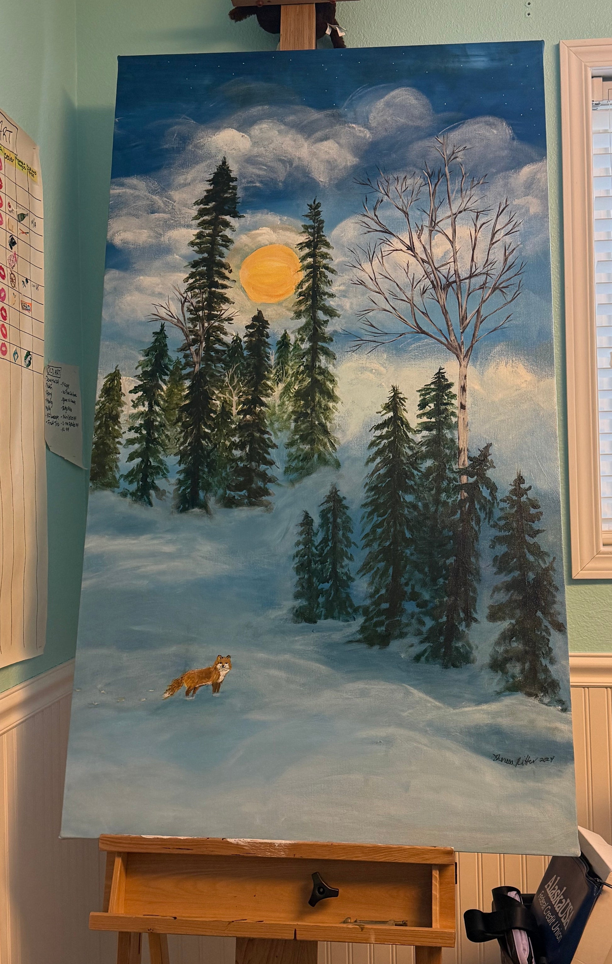 Photo of Painting on an easel in progress