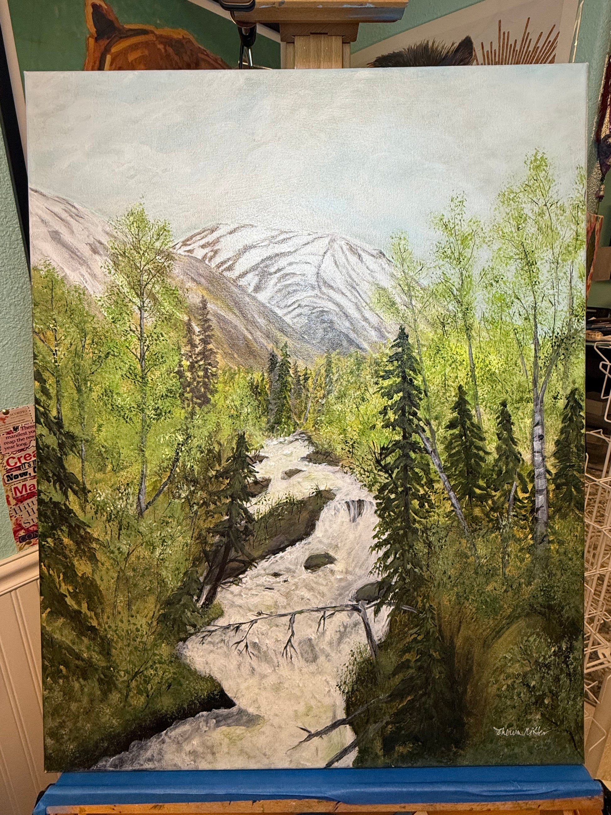 painting of Russian River Falls from the overlook